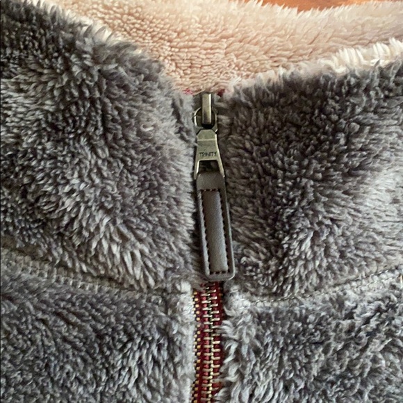 Gray Fuzzy Sherpa Quarter Zip - Picture 5 of 6